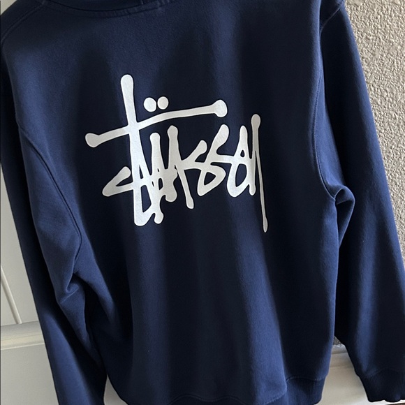 Stussy Men's Dark Blue Zip-Up Sweater - Picture 5 of 9